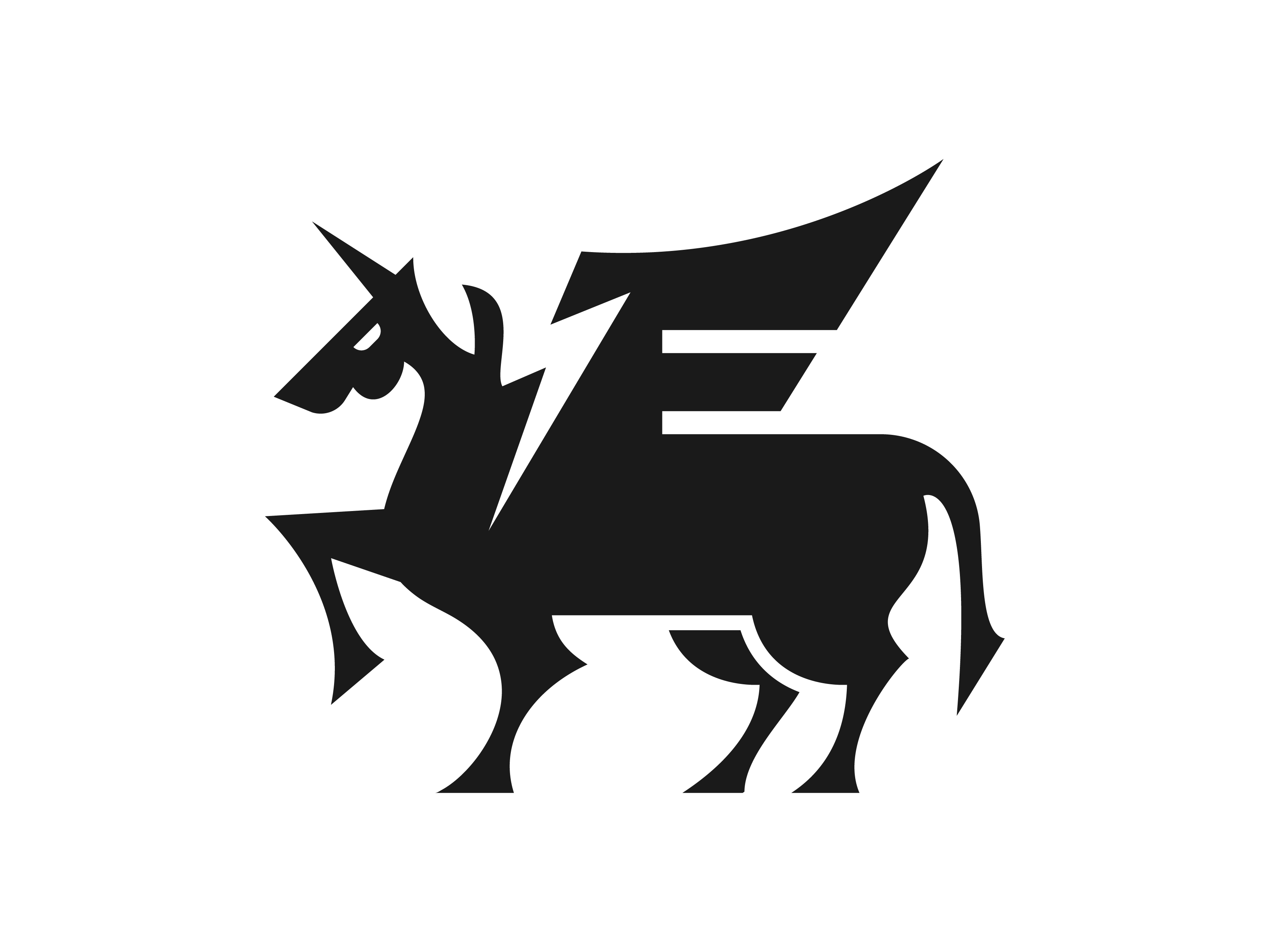 LOGO - UNICORN WITH LETTER F animal logo brand mark horse horse logo identity identity design letter f logo logo logo design minimal logo modern logo mythical mythology logo negative space logo unicorn logo