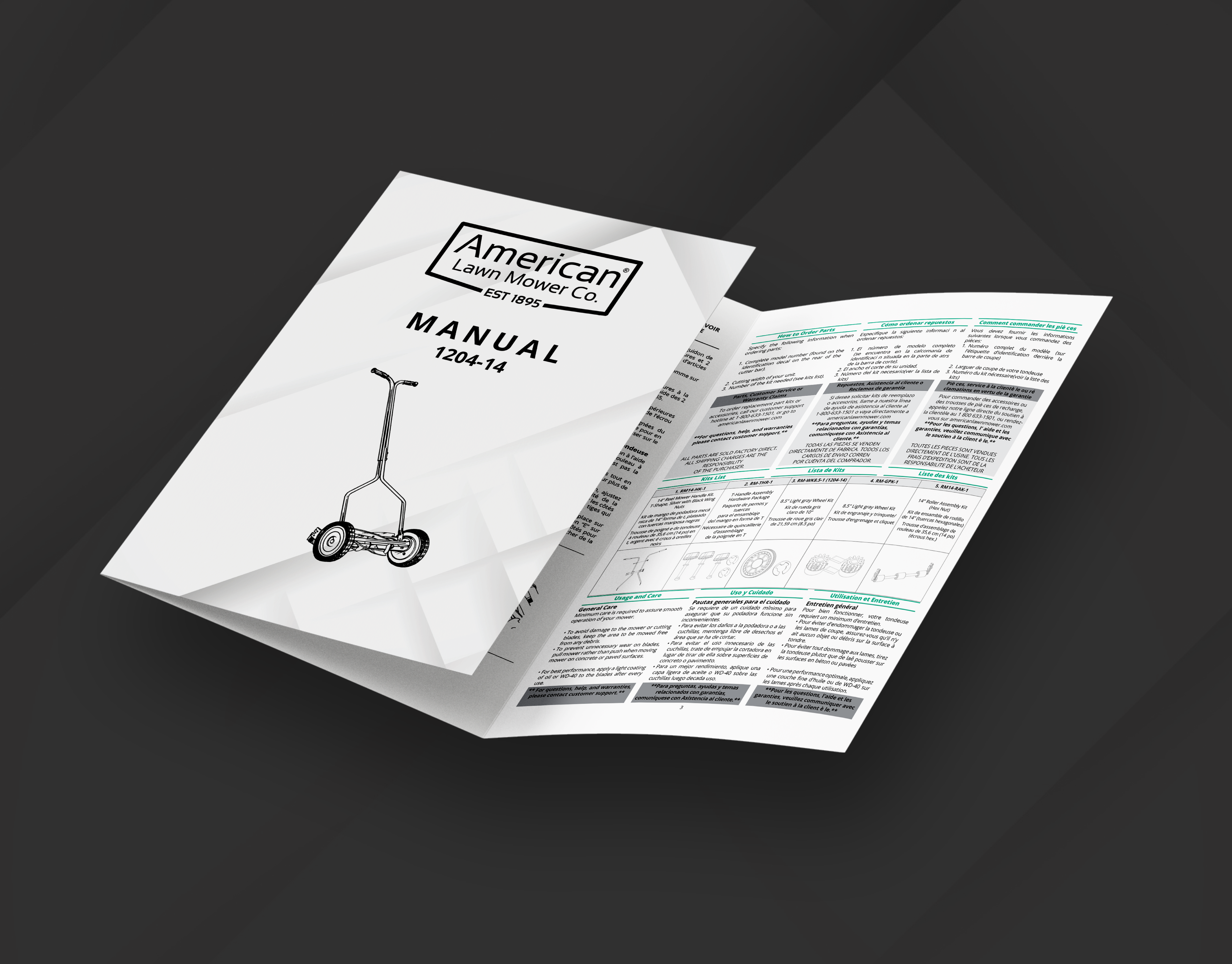 Manual Guide Book - American Lawn Mower Co. book branding editorial editorial design graphic design guidebook layout manual book print