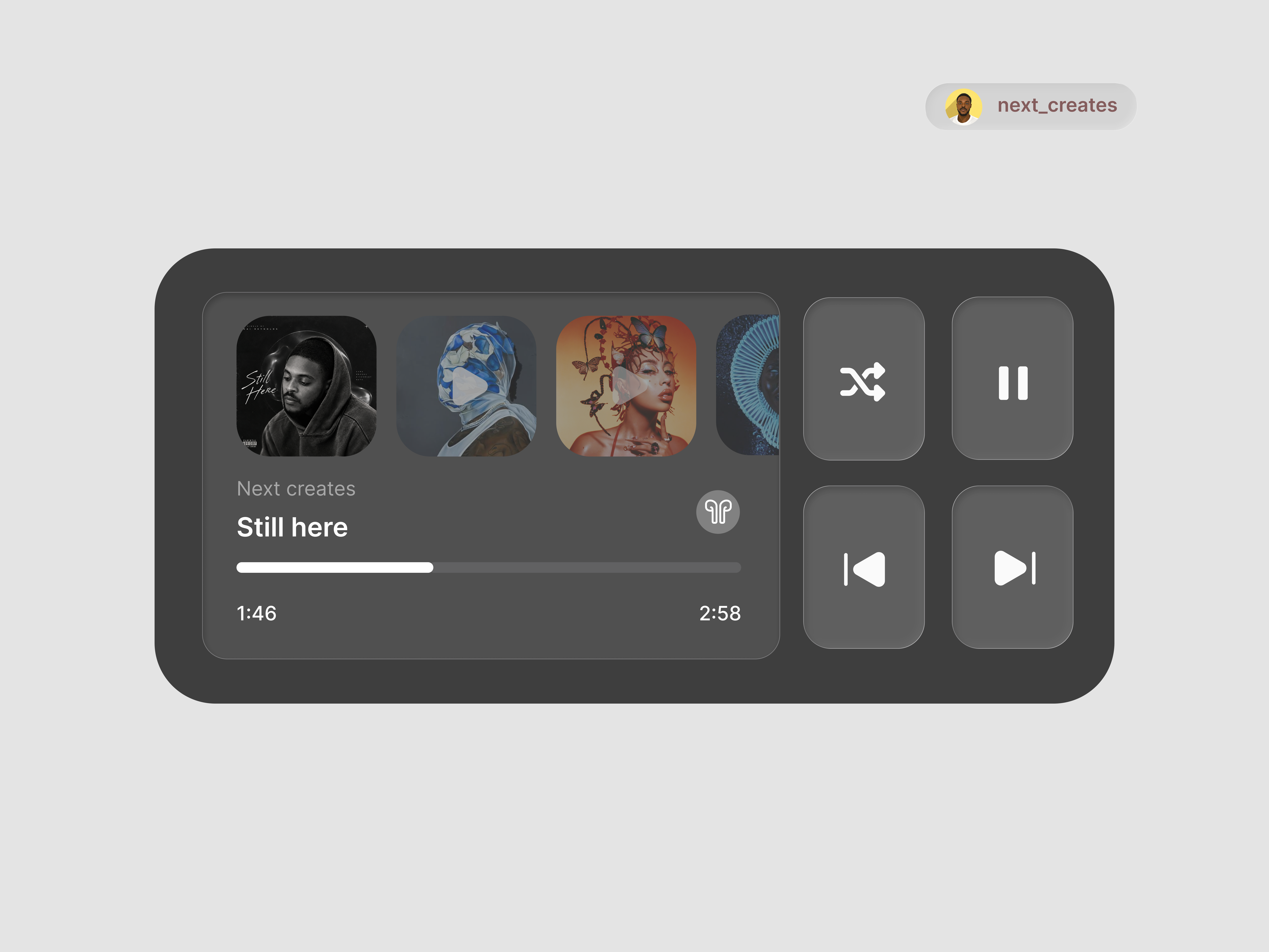 Music player dark mode ui music player product design uiux