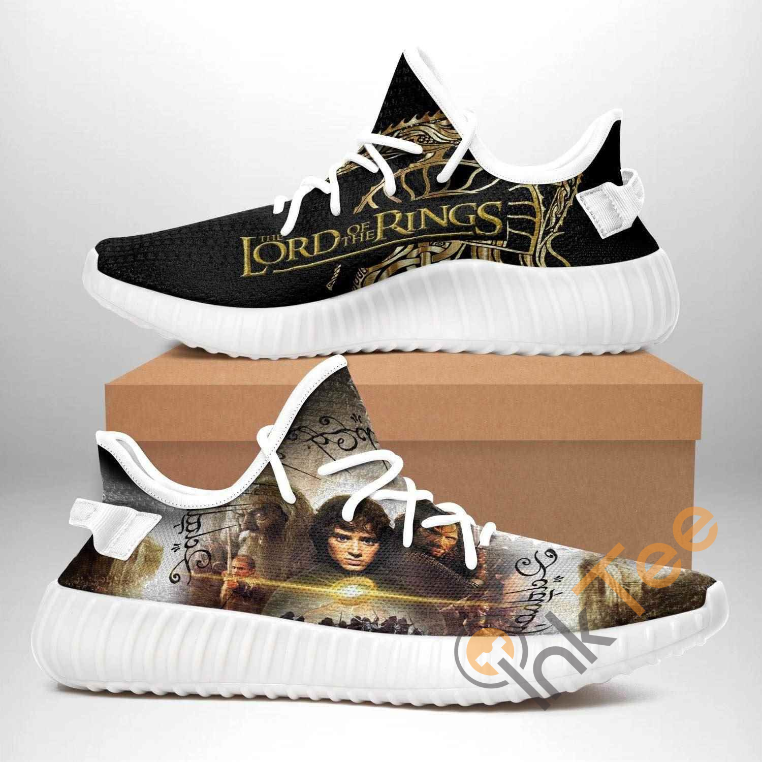 Gold hotsell yeezy shoes