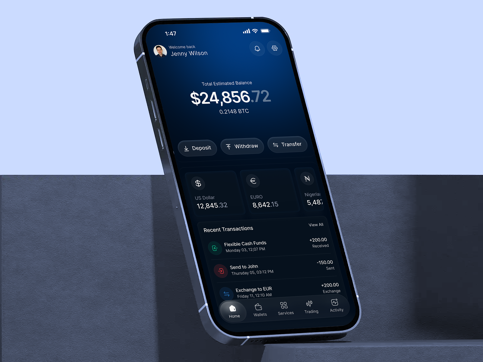 Crypto Wallet Trading Mobile app crypto wallet trading app crypto wallet app fiat crypto exchange ui fintech mobile ui mobile app multi currency neobank ui multi currency wallet product design trading app trading mobile app web3 crypto wallet web3 mobile app