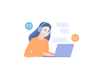 Support illustration flat graphic design laptop vector work