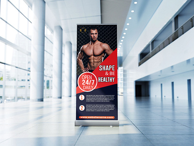 Gym Roll Up Banner 3d branding design graphic design illustration logo typography ui ux vector