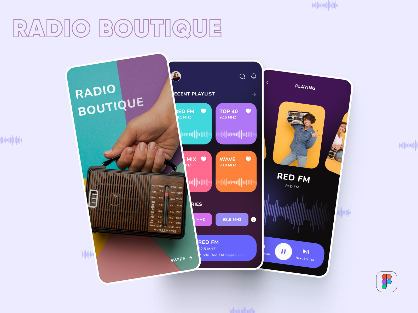 Radio Player App Design adobe app design app ux behance branding dribbble figma graphic design logo mobile ui radio radio app ui ui bucket ui design ui designer user interface ux ux design ux designer