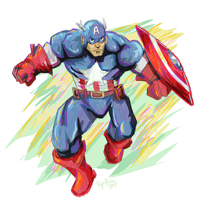 daily_paint_27th_oct_2021_captain_america_by_ryanbarlin1_detky7r art captain america illustration marvel marvel comics