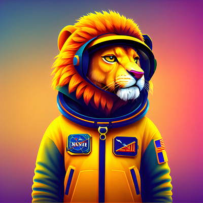 Lion Astronaut pop art style Illustration design illustration lion