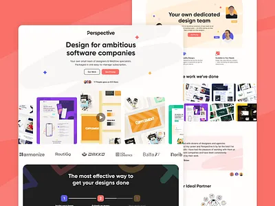 Website Design Perspective animation approachable blue clean colorful company design friendly green light orange playful pleasant red saas web webdesign website
