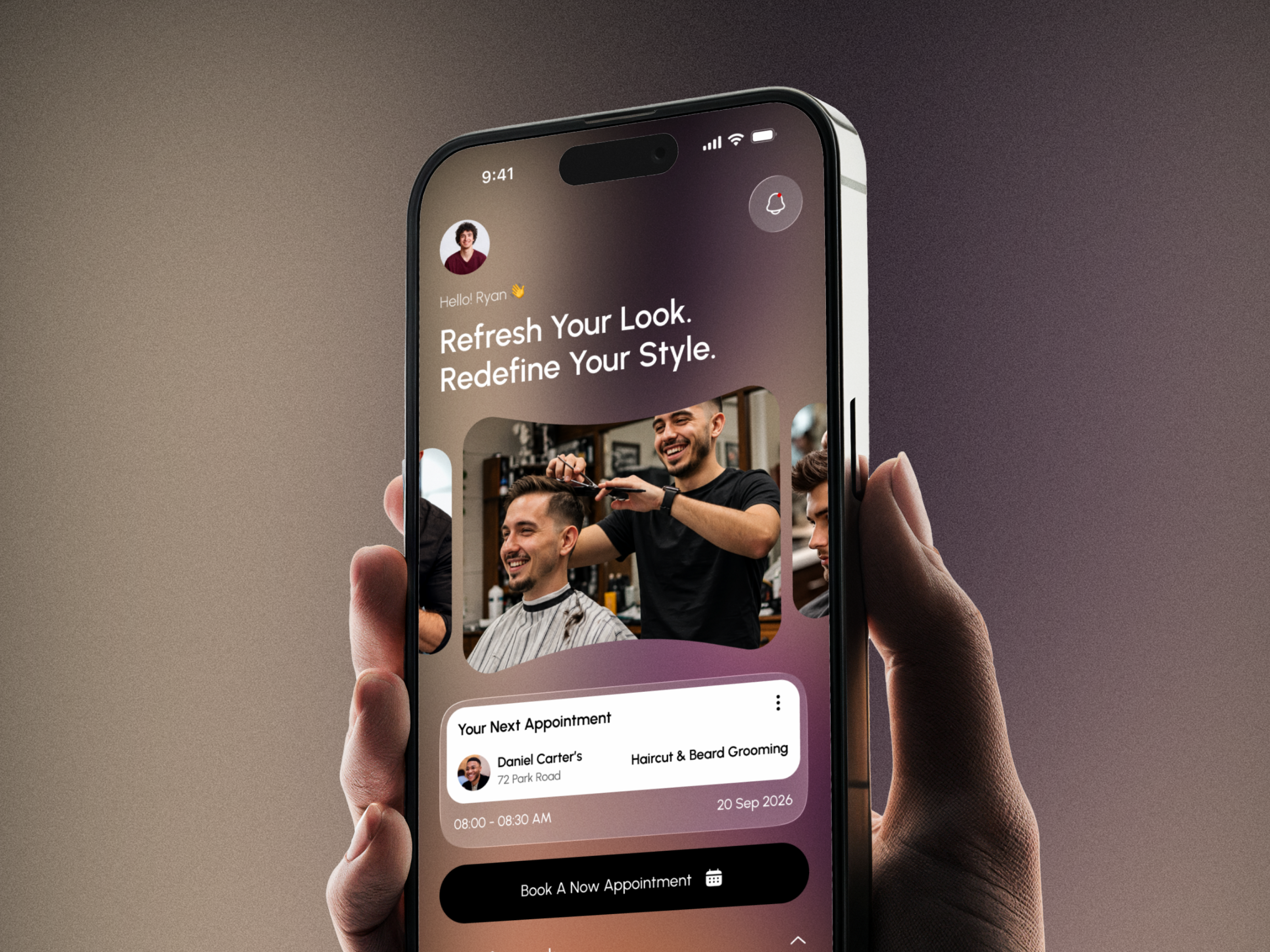 AI-Powered Barber Booking App app interface service startup ui ux web