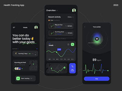 Health tracking app application body clean dashboard design fitness health health control medical mobile panel personal care saas startup statistics subscribtion track tracking ui ux wellness