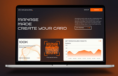 MAVENCARD - Manage - Made - Create your Card cards design finance interface landing logo trends ui uidesign uiux userexperience