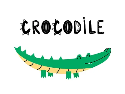 Cute crocodile. african alligator animal art crocodile cute design flat design hand drown humor illustration smile vector wildanimal