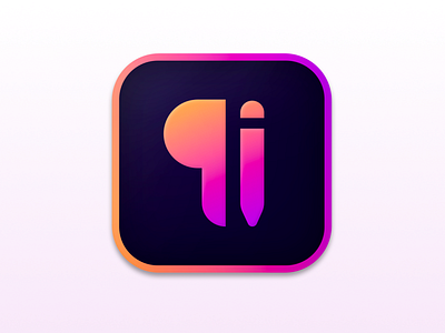 Breveto App Icon app icon big sur clean gradeint icon iconography interface jottablet logo mac macos note orange osx paragraph pencil purple text editing ux icon writing