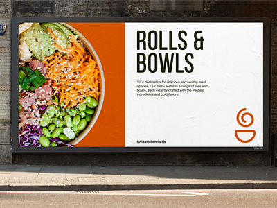 Rolls & Bowls advertising bowls brand identity branding buddha bowls design fast food logo flat food graphic design logo logodesign modern rolls simple sushi vector
