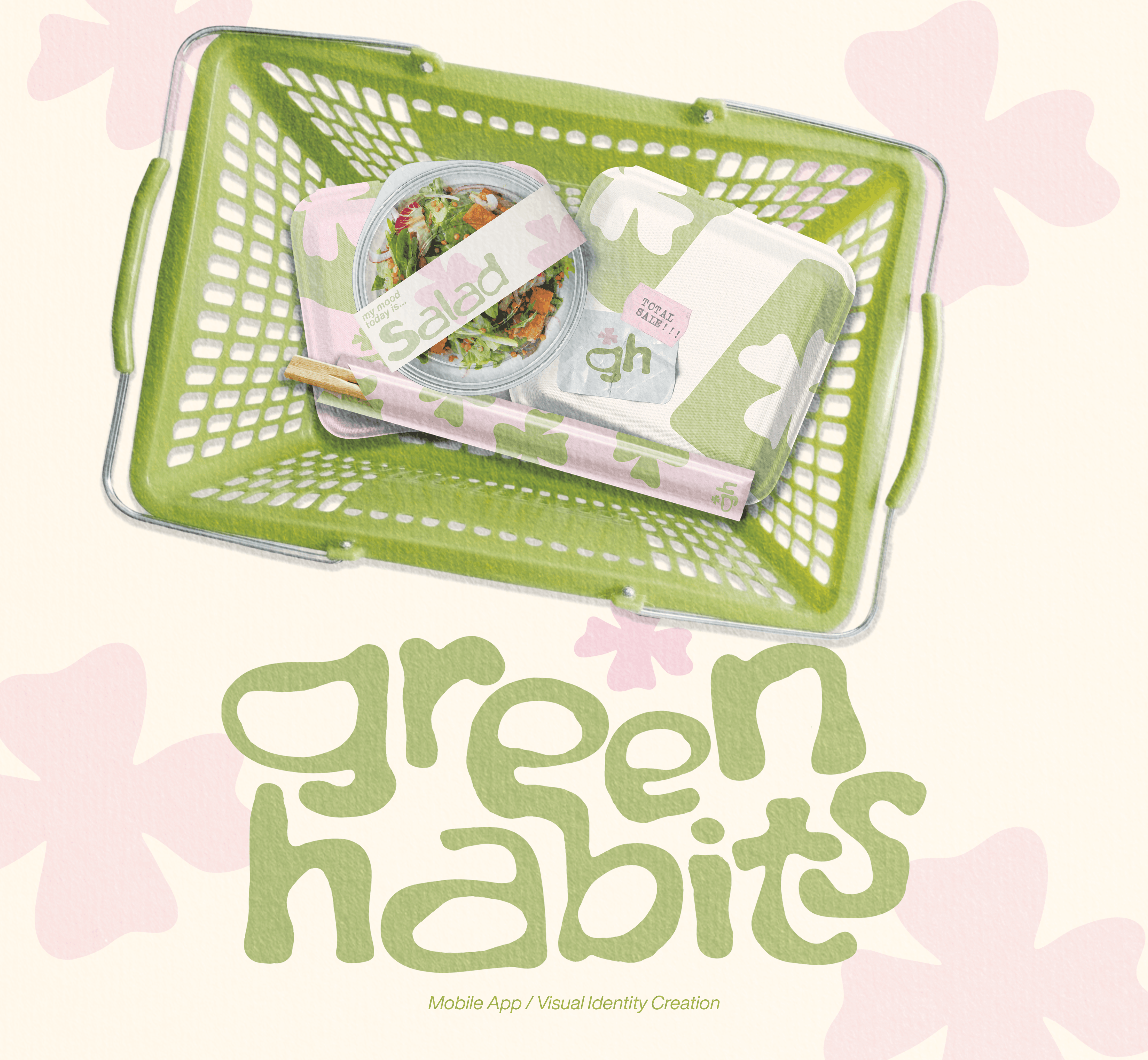 Green Habits - Mobile App Visual Identity brand identity brand presentation branding design food app food app design graphic design healthy food design illustration illustrator logo photoshop portfolio social media typography ui visual identity