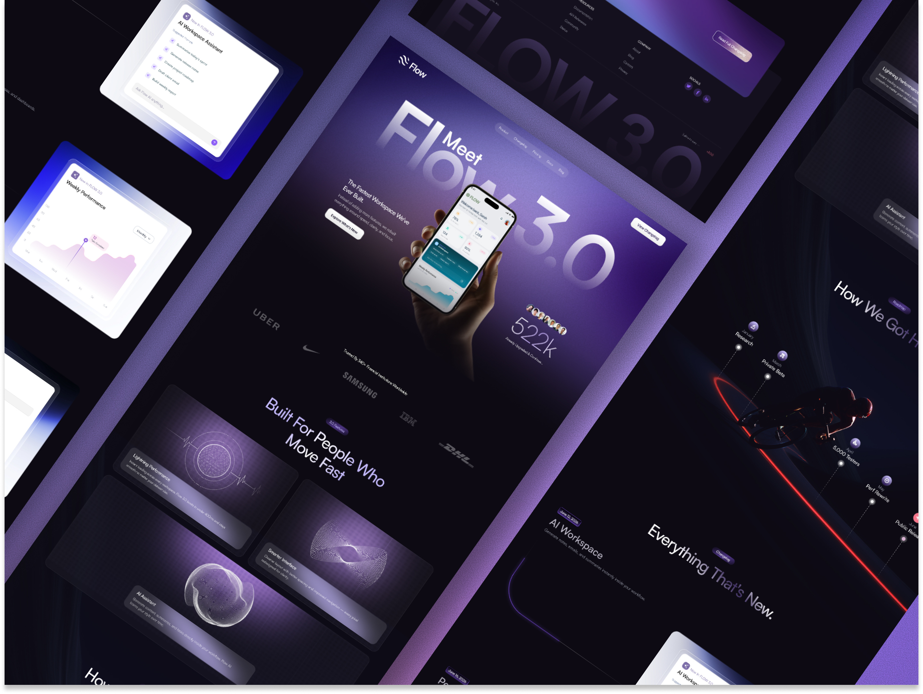 Flow 3.0 — Dark SaaS Website Design design landing page landing page design ui web app design web design website website esign