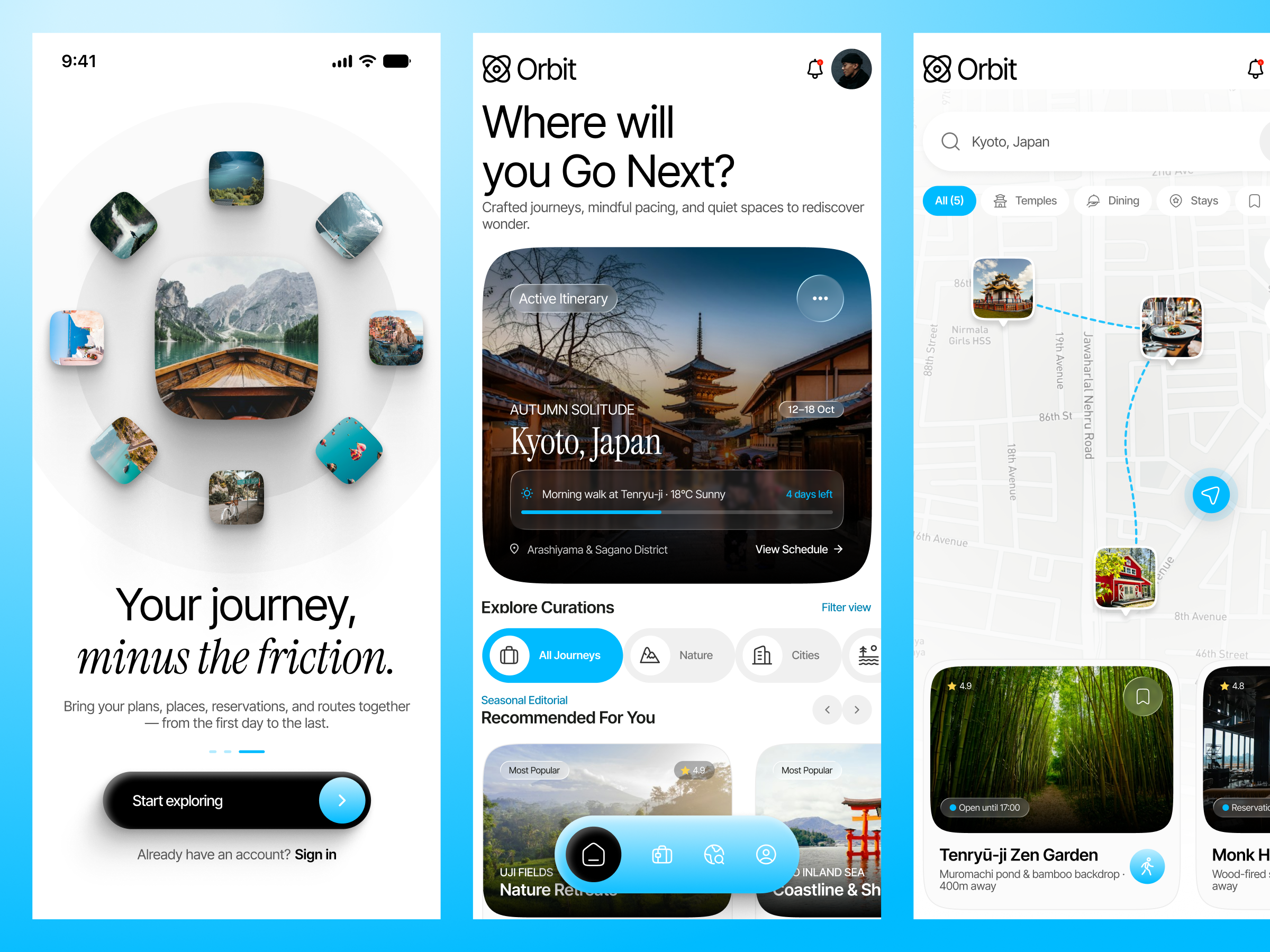 ORBIT App UI 3d animation branding graphic design logo motion graphics ui