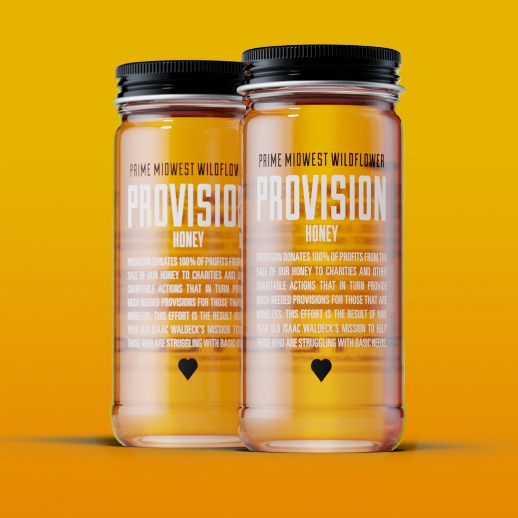 Provision Honey Jars honey non rpofit package design