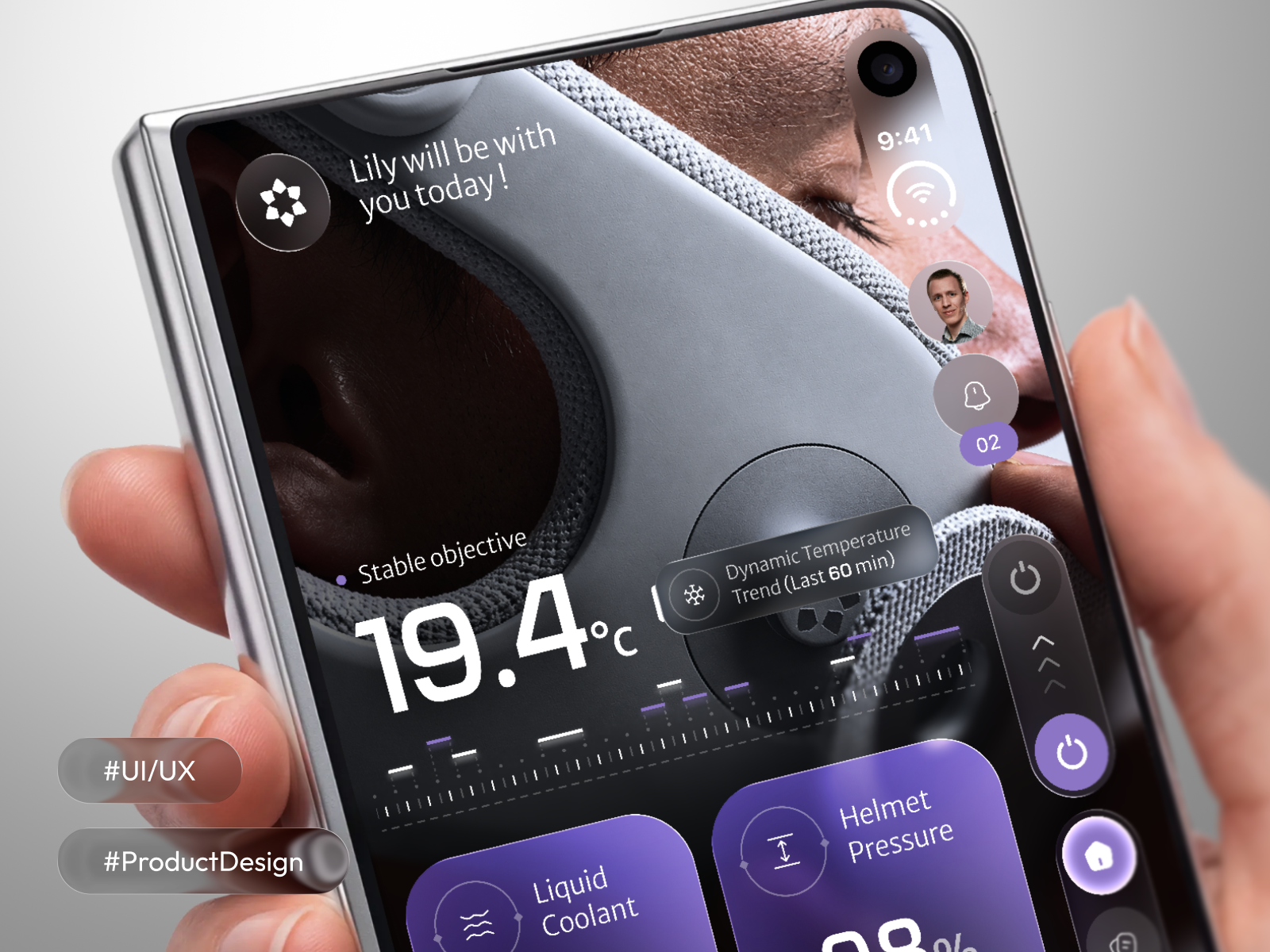 Lily: Smart Scalp Cooling System app design apple design concept digital experience digital health healthcare healthtech interaction design ios iphone iphone duo iphone18 luminate medical mobile ui product design smart healthcare ui design ux design uxui wearable design