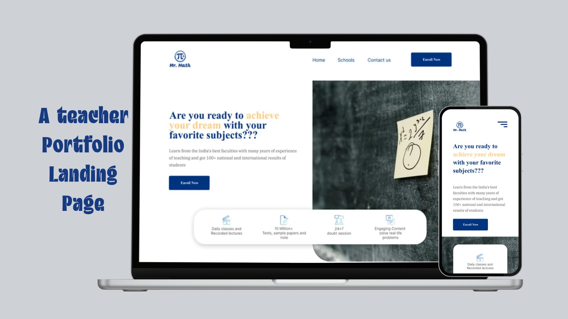 Teacher Portfolio Landing Page | Responsive Web & Mobile Design ui ux web design