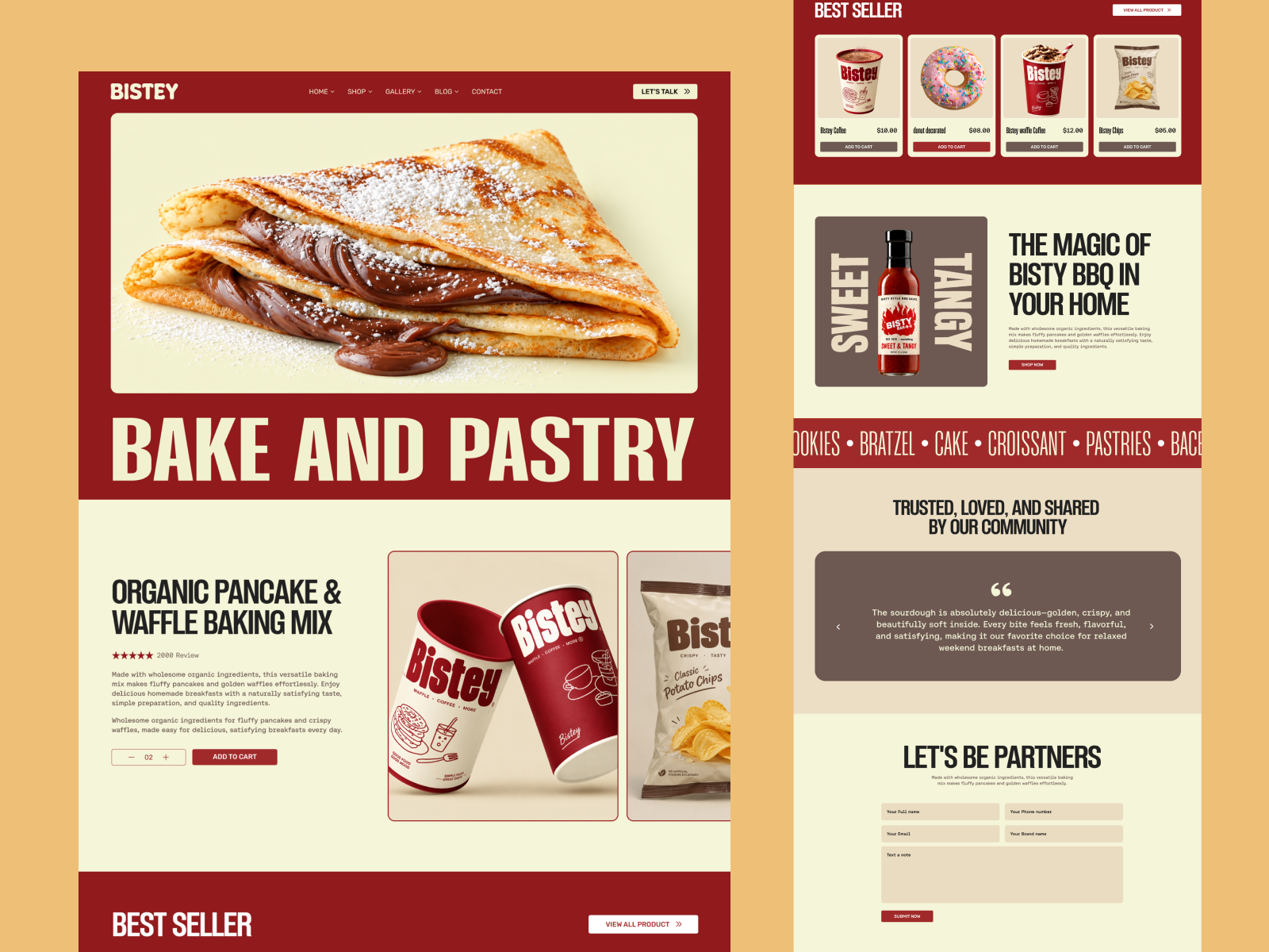 Bistey - Food Shop website design UI bakery product clean coffee homepage coffee shop ecommerce figma design figma website food ecommerc food shop food website landing page modern online shop restaurant restaurant website shop ui design website website ui ux design