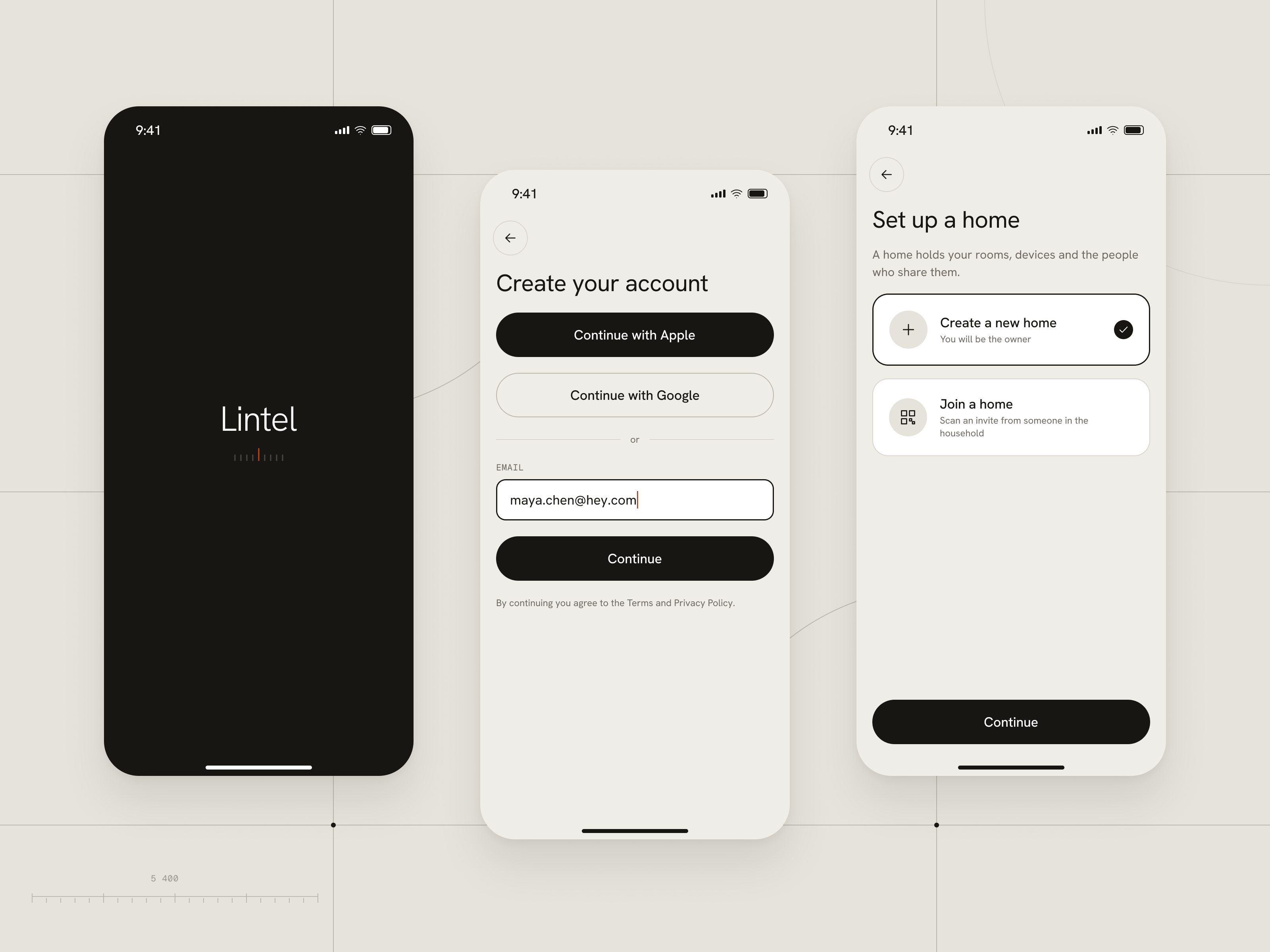 Lintel — Smart Home App Onboarding app design clean ui create account figma home automation ios iot login minimal mobile app onboarding sign up smart home smart home app splash screen ui ui design ux ux design welcome screen