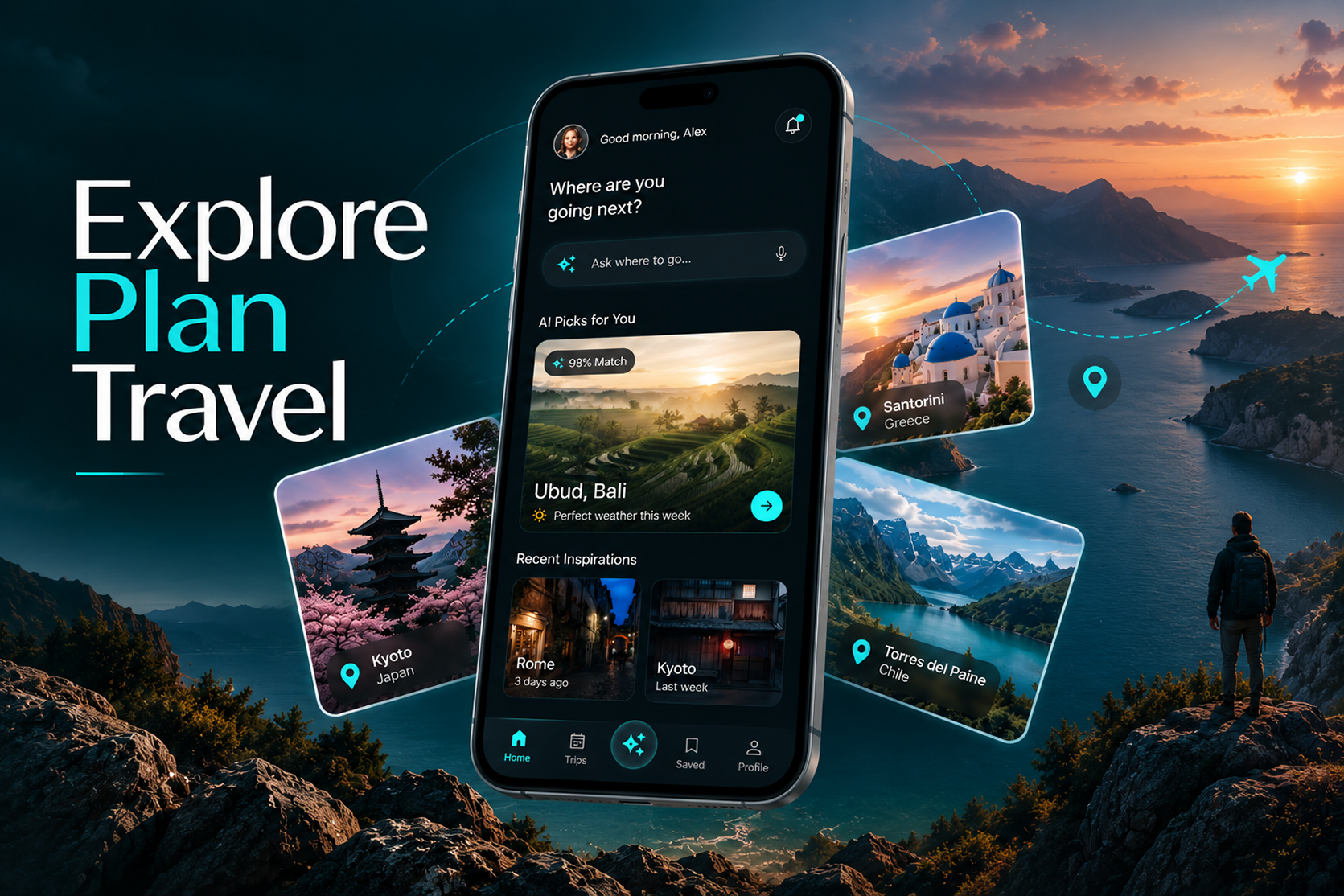 Planora - AI Travel Companion & Smart Trip Planning App branding figmadesign mobileappdesign modernui productdesign travelapp tripplanner ui uidesign uxdesign