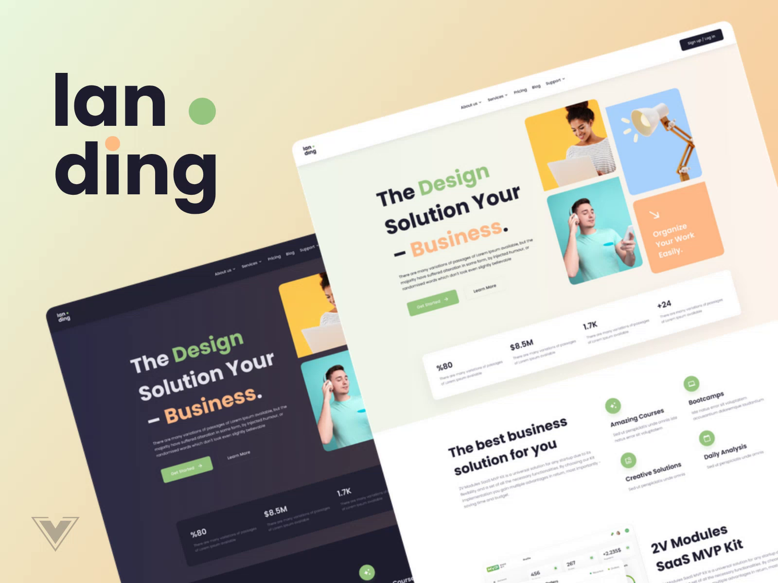 SaaS Landing Page Template by 2V Modules on Dribbble
