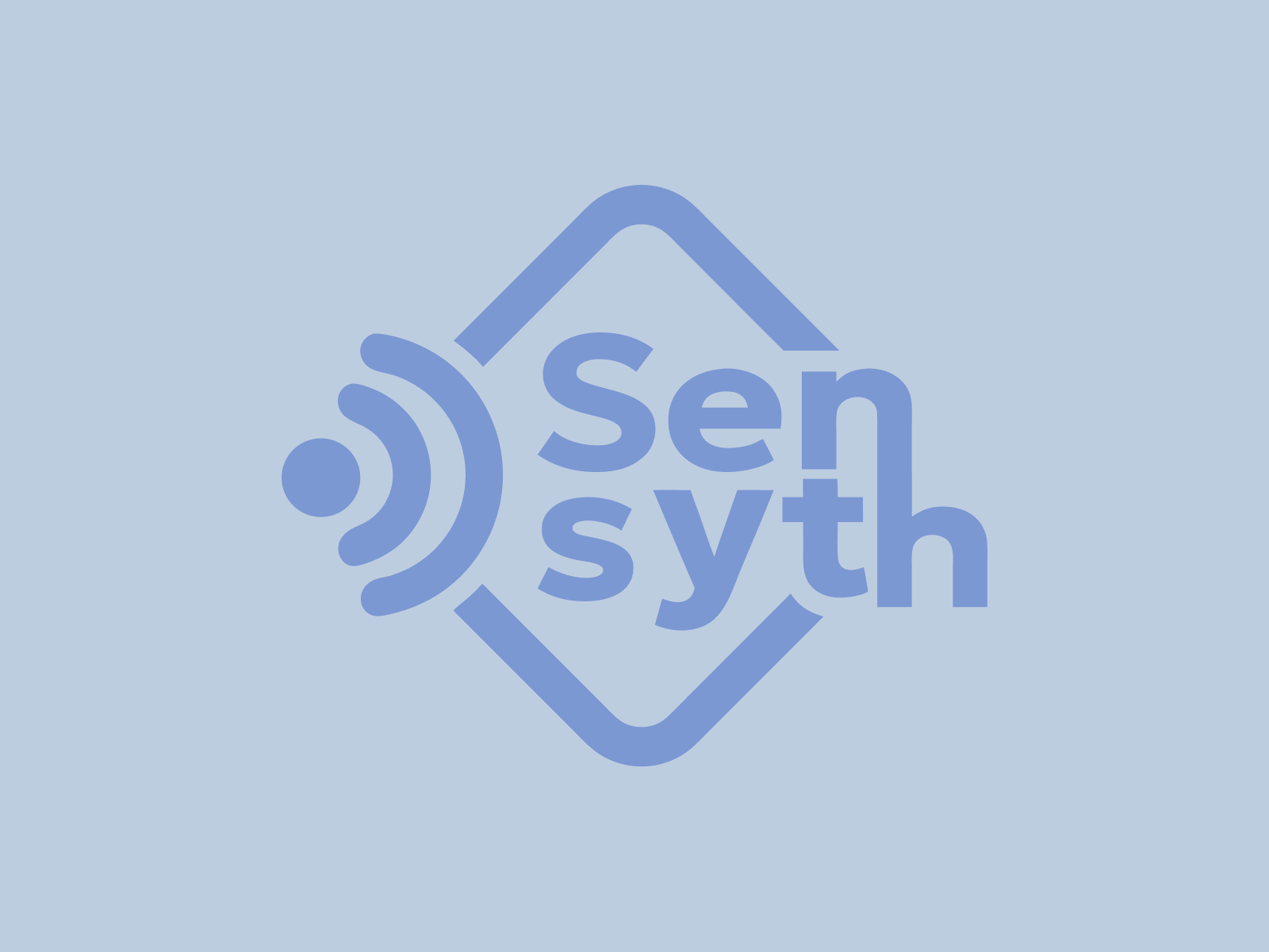 SenSyth — Logo & Brand Mark accessibility brand identify branding iot logo logotype minimal monochrome sensor smart home sound wave wordmark