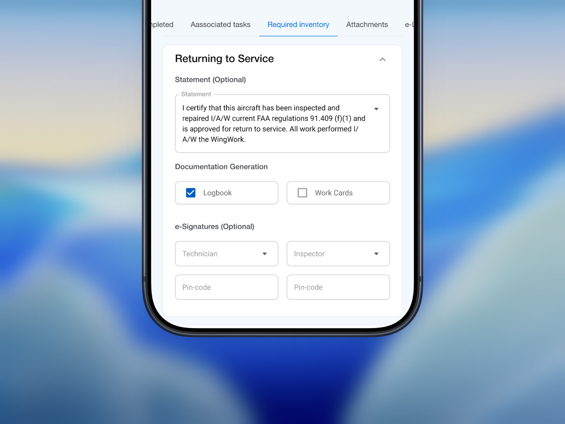 Mobile Aircraft Maintenance UX for Parts, Findings & Task Update aircraft maintenance aviation software aviation ux b2b mobile app mobile mro mro software parts management product design task management work orders