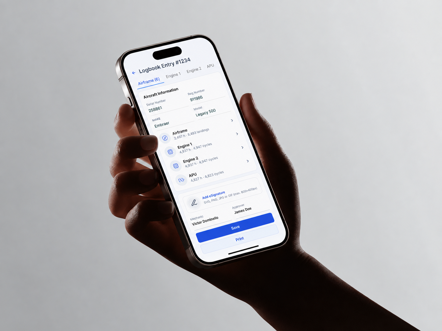 Mobile MRO UX for Electronic Sign-Off & Maintenance Records aircraft maintenance aviation software aviation ux b2b mobile app electronic sign off maintenance records mobile mro mro software product design task cards