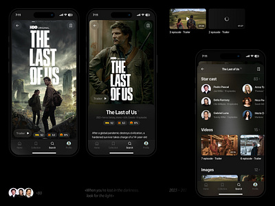 Profile of the series based on the video game The Last of Us app bella ramsey cinema design interface mobile mobile app mobile interface movies pedro pascal profile series social network the last of us ui uiux ux