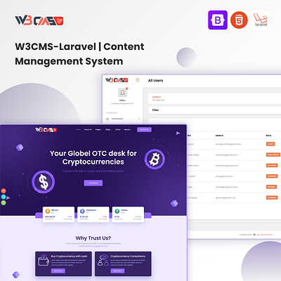 W3CMS-Laravel | Content Management System admin cms dashboard design frontend landingpage product design uiux web design website