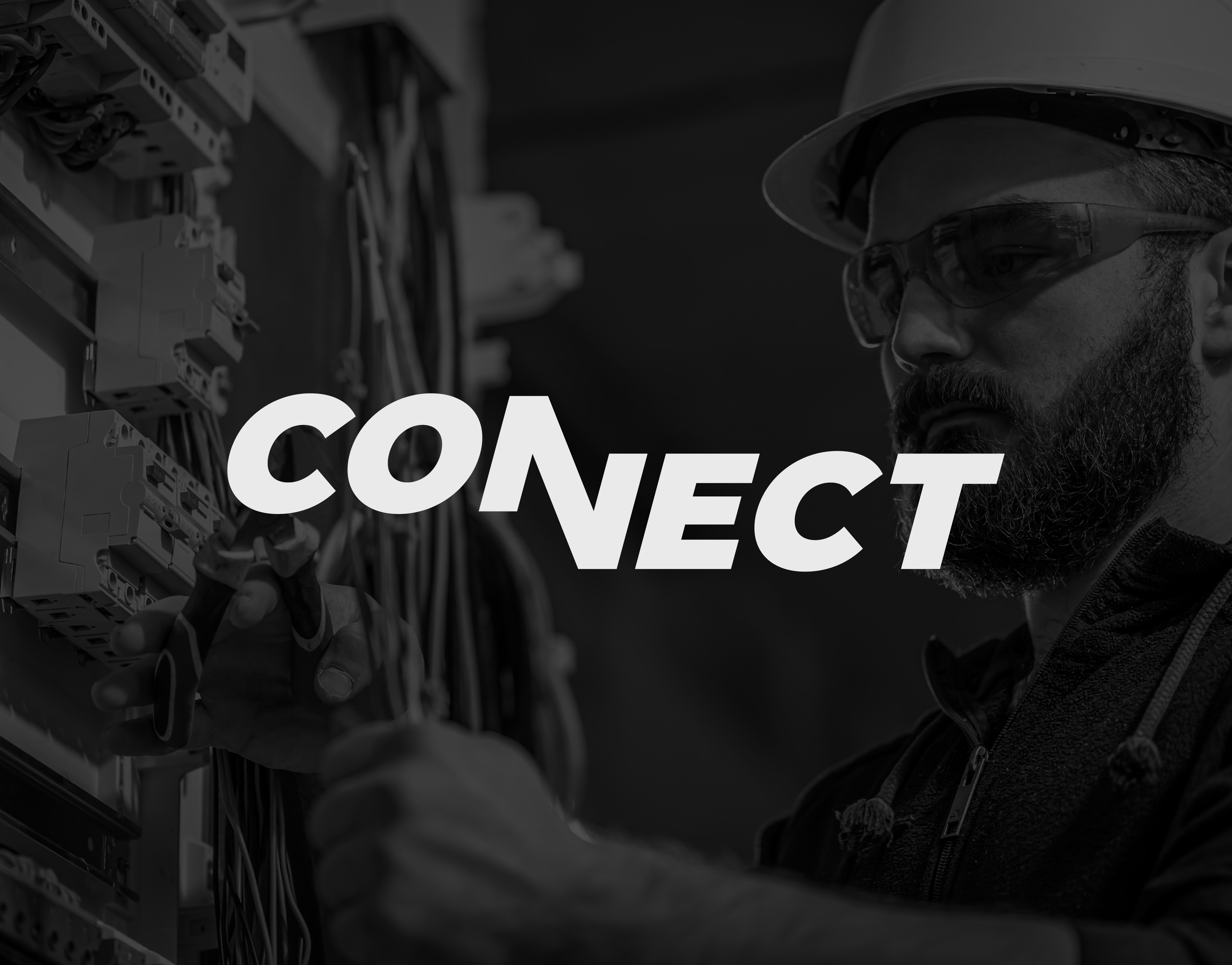 Connect art direction brand design brand identity branding connectivity electrical electrician installation services logo design modern branding security systems technical services typography visual identity