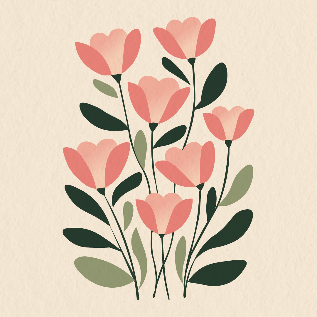 Blooming through shapes, softness, and simplicity. 🌸 adobeillustrator doodling flowers illustration vector