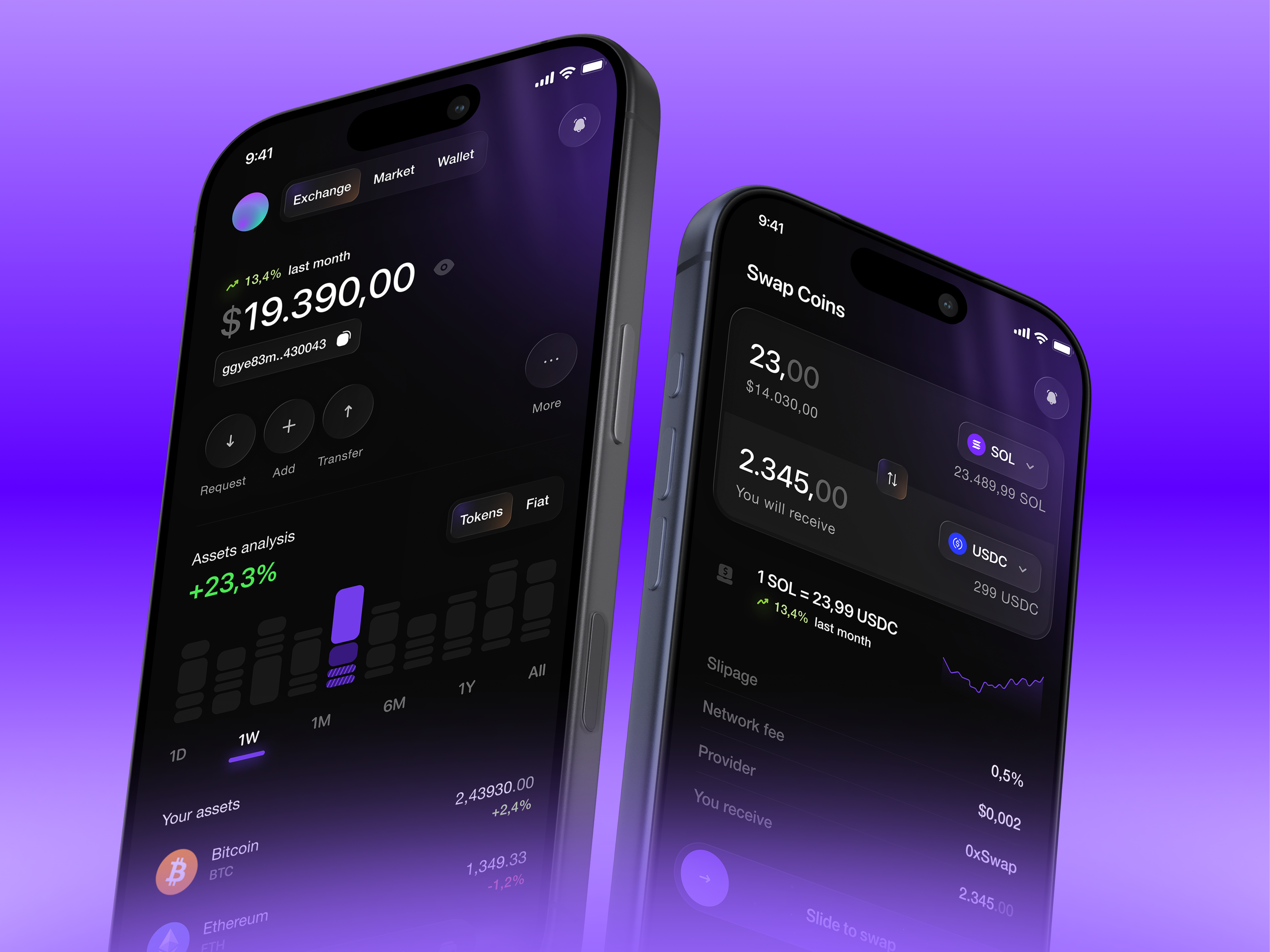 Example of Crypto Wallet App UI UX