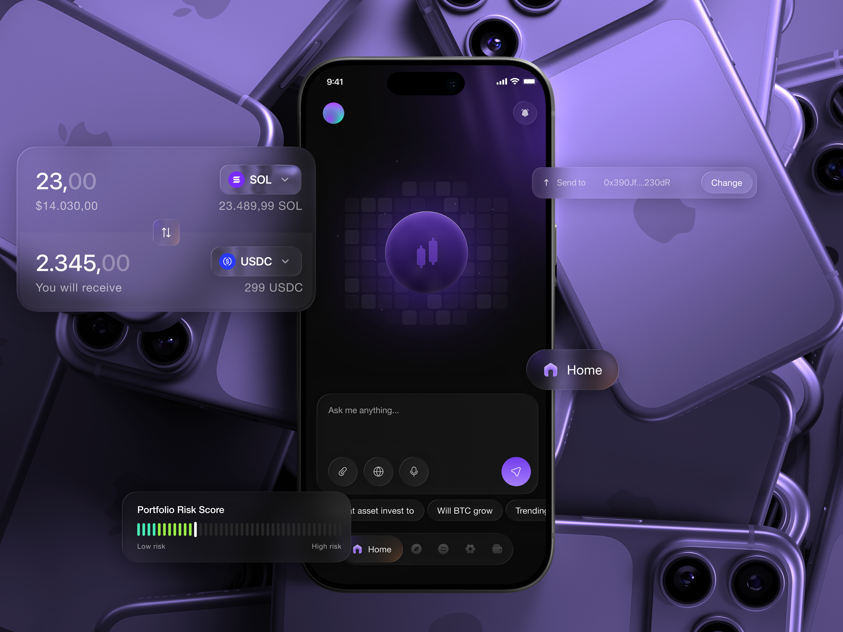 SafeHatch - Crypto Wallet App ai ai app ai app design ai crypto ai trading assistant blockchain business finance finance app fintech fintech app gemini saas stocks swap trading uidesign wallet web3