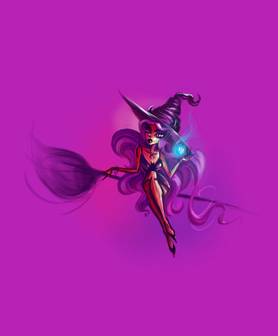 purple witch 💜 art cg design digital draw halloween illustration paint purple witch