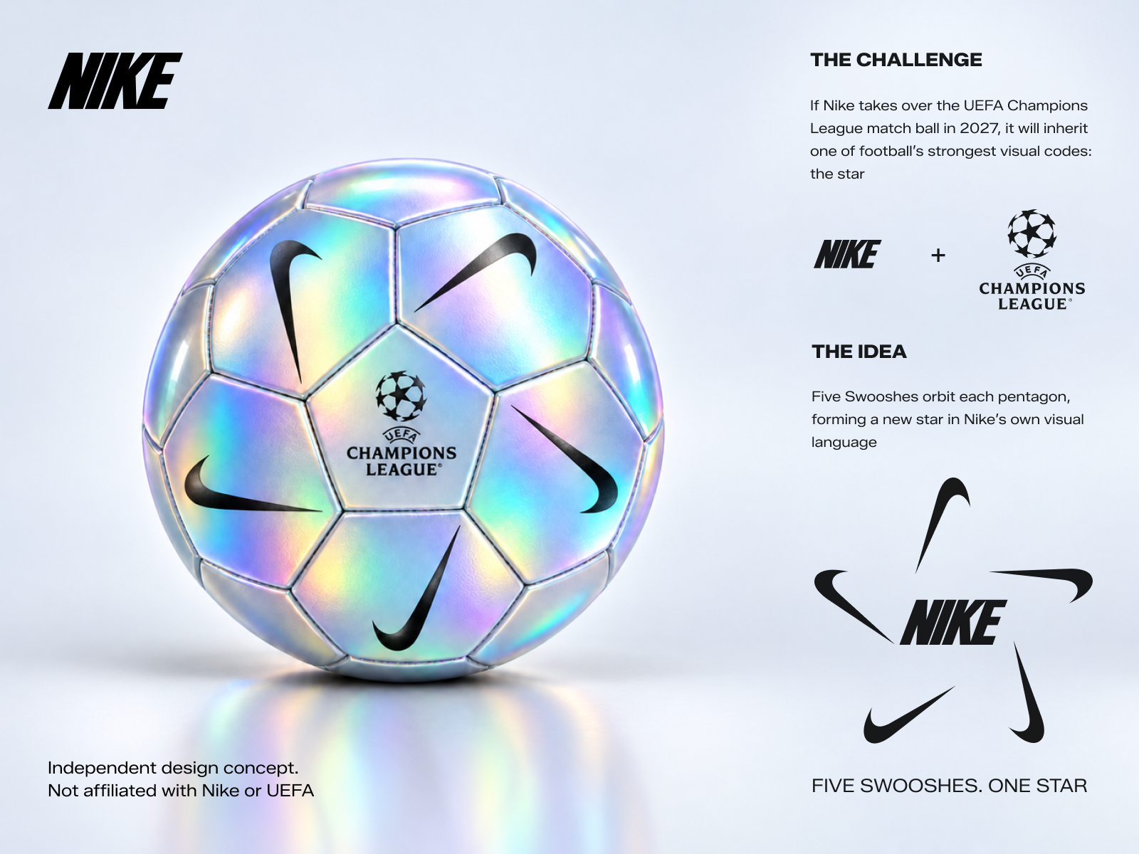 Nike UEFA Champions League Ball Concept ai ball branding concept fitness football game identity industrial lepisov logo match nike soccer sport uefa
