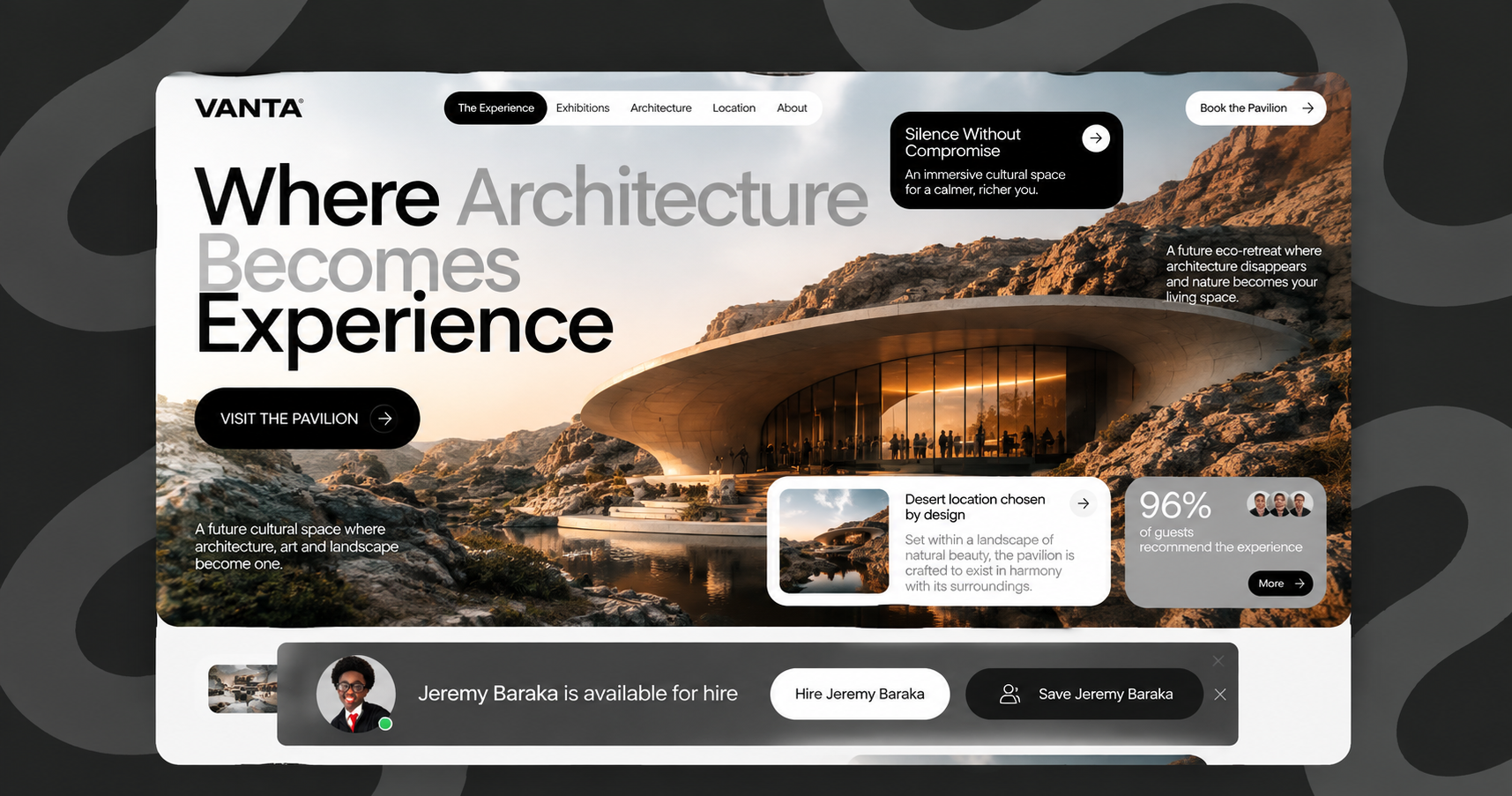 VANTA — Where Architecture Becomes Experience. architectural design architecture website art direction creative direction creative portfolio digital experience editorial design hospitality design immersive design interface design jeremybaraka landing page luxury website modern web design typography ui design ux design visual identity web design website design