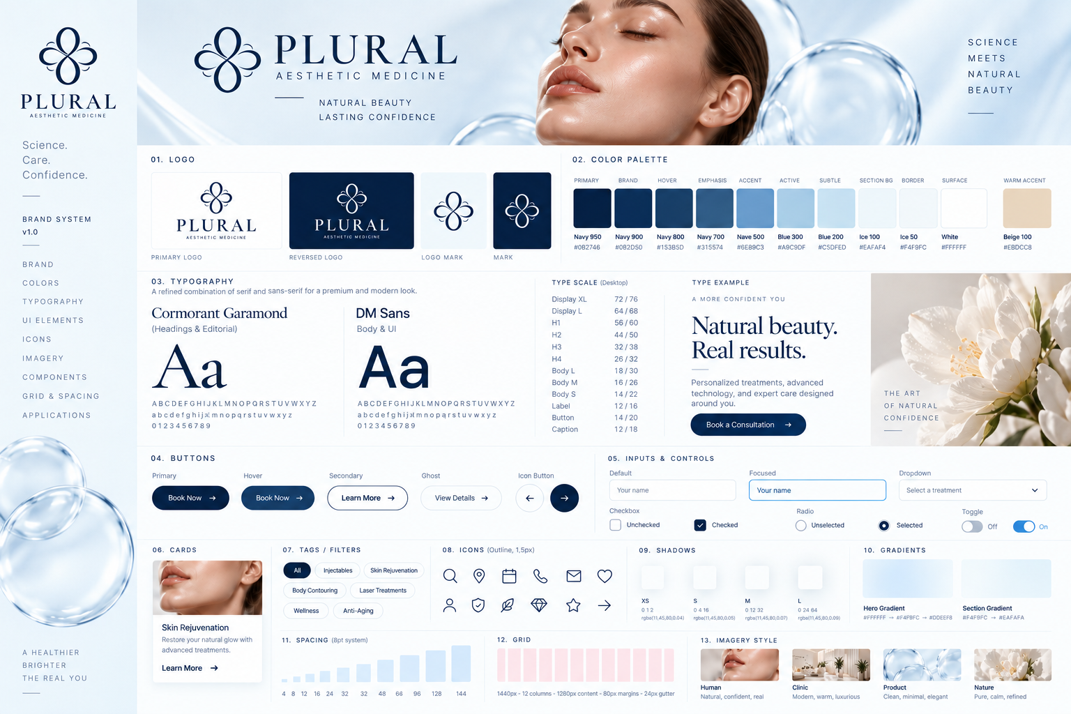 Design System for a Medical Spa Website 3d animation branding e commerce form graphic design logo motion graphics pop up ui ui design
