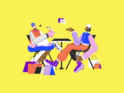 Shopping swag 2d adobe art bitmap character character design colourful design digital art flat design flat illustration graphic design illo illustration illustration ideas illustrator inspiration procreate shopping vector