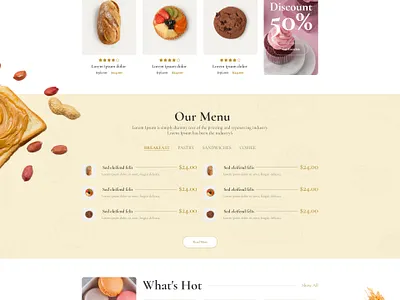 Bakery Wesite ui ux website design