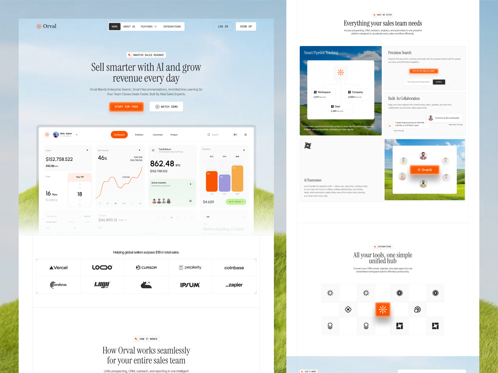 AI Sales & SaaS Website Design ai saas ai sales management landing page saas saas landing page saas website sales sales management topnotch studio ui ux web design website