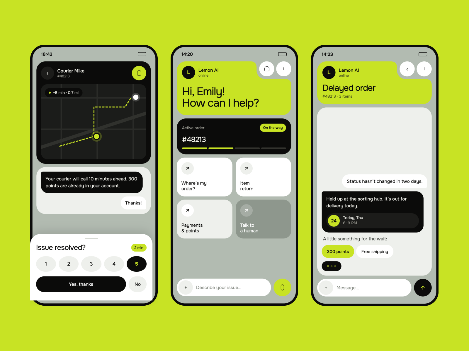 Customer Support Dashboard & AI Chat UI ai ai assistant ai chat bento chat ui chatbot conversational ui customer support dashboard delivery ecommerce helpdesk interface mobile app order tracking product design saas ui design ux design web app