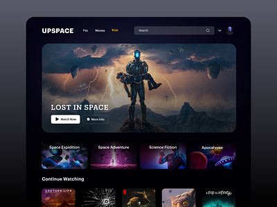 Upspace - OTT for Space & Sci-fi Content ott ui