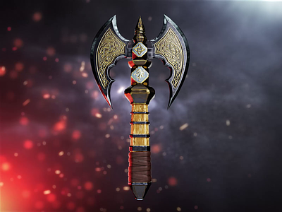 Divine Axe 3d 3d animation 3d art 3d artist 3d artwork animation axe blender gamers games gaming gaming assets gaming weapons mobile games video games