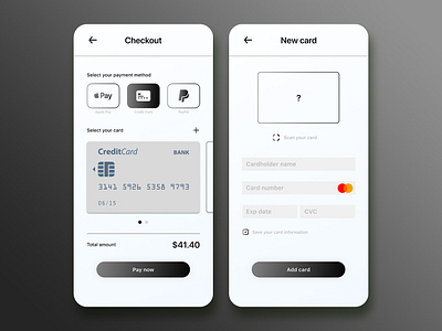 DailyUI #002 Credit Card Checkout appdesign daily 100 challenge daily ui dailyui figmadesign flow mobile app ui uidesigner ux uxdesign