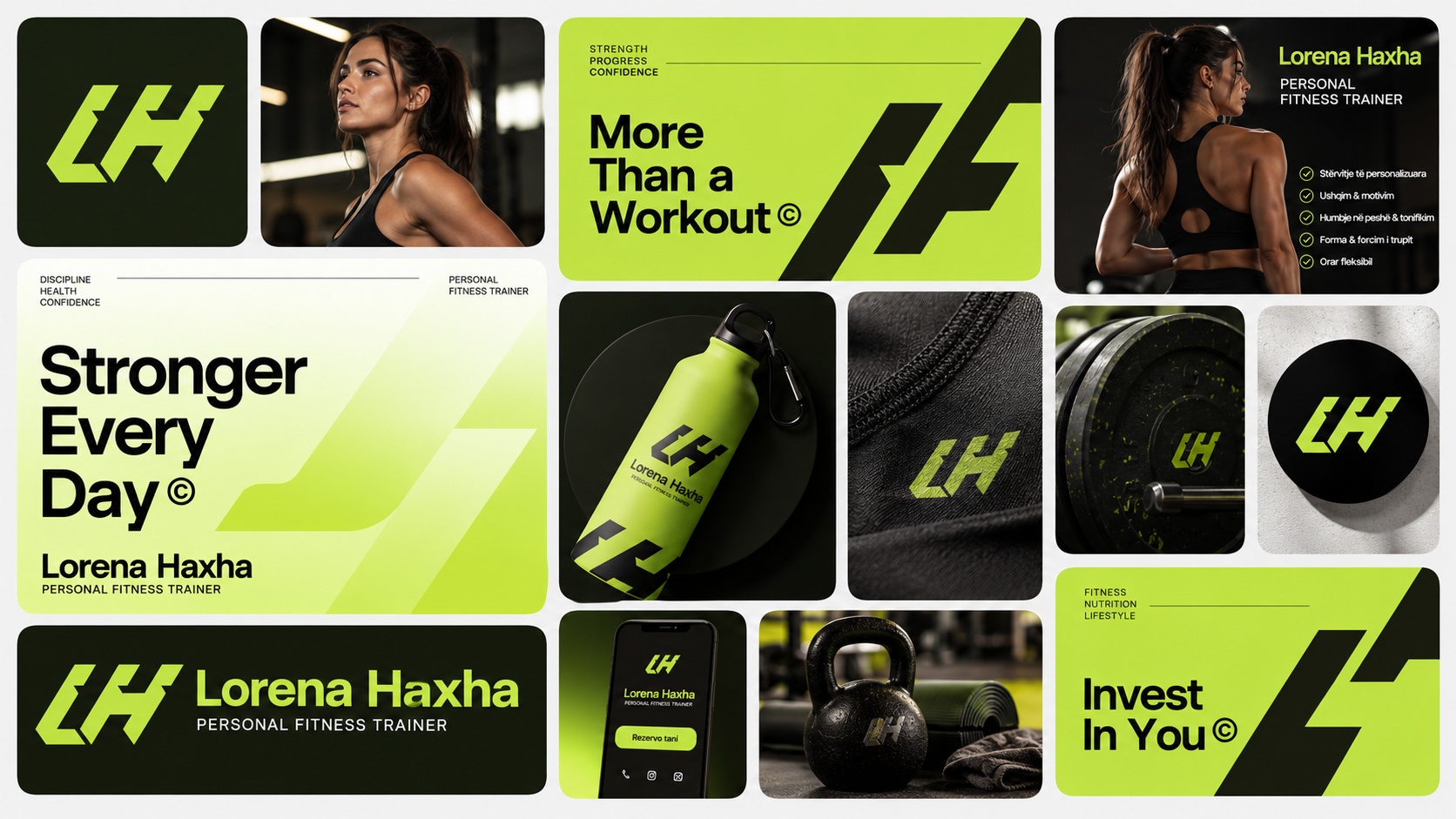 Lorena Haxha / Personal Fitness Trainer / Identity / LD branding design graphic design illustration logo minimal minimalist ui ux vector
