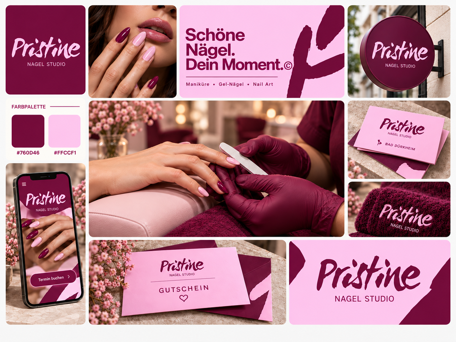 Pristine / Nail studio branding design graphic design illustration logo minimal minimalist ux vector