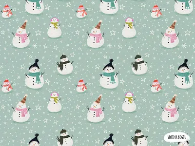 Get Frosty art licensing christmas cute design fabric design fabric designer illustration illustrator kids illustration pattern pattern designer snow snowman winter